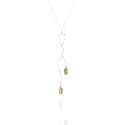 Jollz Jewellery Women's Silver / Yellow / Orange Double Twist Citrine Necklace