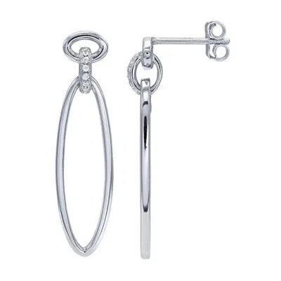 Jollz Jewellery Women's Sterling Silver Oval Post Earrings