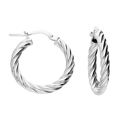 Jollz Jewellery Women's Sterling Silver Twist Hoop