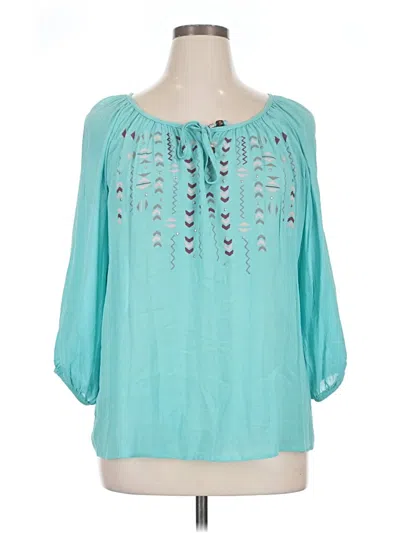 Pre-owned Jolt 3/4 Sleeve Blouse In Teal