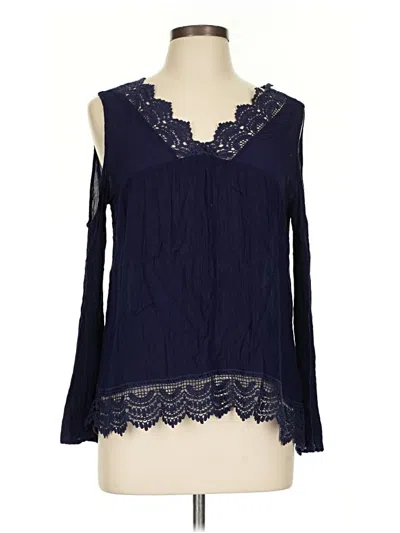 Pre-owned Jolt Long Sleeve Blouse In Blue