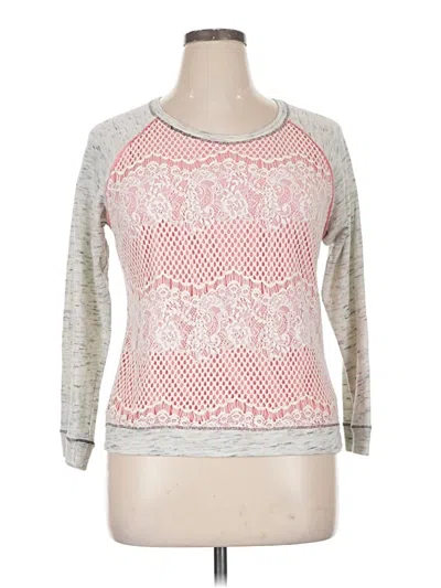 Pre-owned Jolt Long Sleeve Top Gray Crew Neck Tops