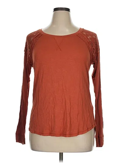 Pre-owned Jolt Long Sleeve Top Orange Crew Neck Tops