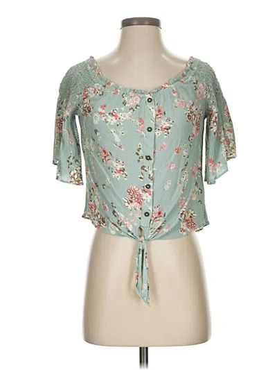 Pre-owned Jolt Short Sleeve Blouse In Blue