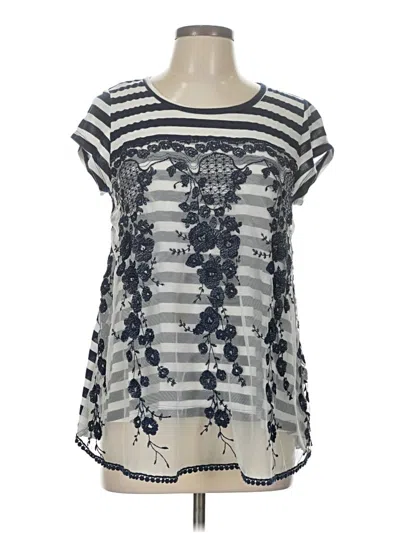 Pre-owned Jolt Short Sleeve Top Gray Scoop Neck Tops