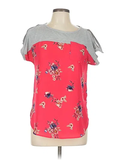 Pre-owned Jolt Short Sleeve Top Pink Cold Shoulder Neckline Tops