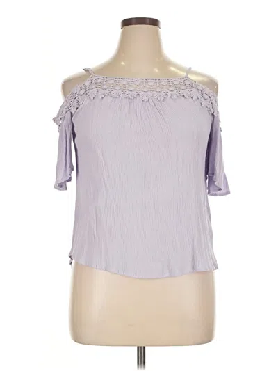Pre-owned Jolt Short Sleeve Top Purple Cold Shoulder Neckline Tops