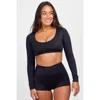 Jolyn Avalon Long Sleeve Crop Rashie In Black