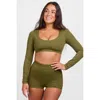 Jolyn Avalon Long Sleeve Crop Rashie In Green