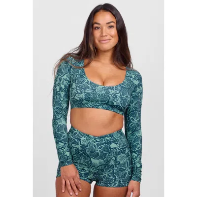 Jolyn Avalon Long Sleeve Crop Rashie In Brown