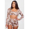 Jolyn Avalon Long Sleeve Crop Rashie In Brown