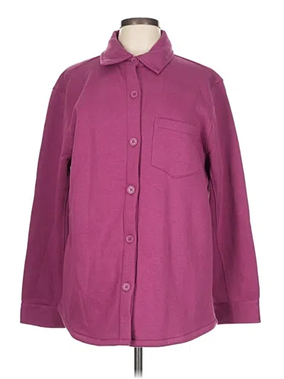 Pre-owned Jolyn Long Sleeve Button Down Shirt In Purple