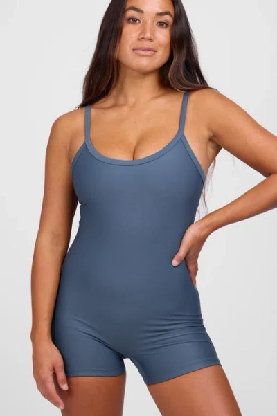 Jolyn Rebecca Romper One Piece Swimsuit In Blue
