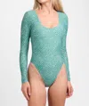 Jolyn Shawn Surf One Piece In Tidal Wave In Green