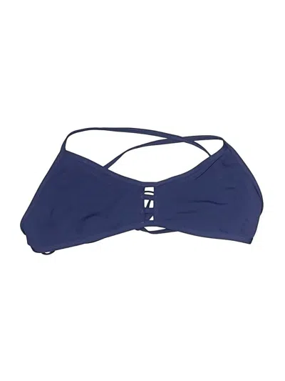 Pre-owned Jolyn Swimsuit Top Blue Solid Pattern Swimwear