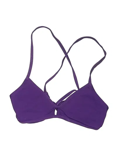 Pre-owned Jolyn Swimsuit Top Purple Color Block Pattern Swimwear