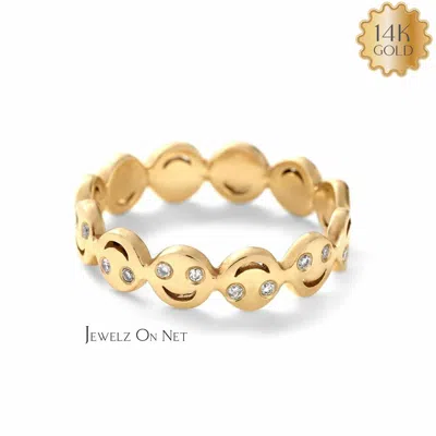 Pre-owned J.o.n 14k Gold 0.25 Ct Natural Diamond Multi Smiley Face Ring-jewelzofny In White