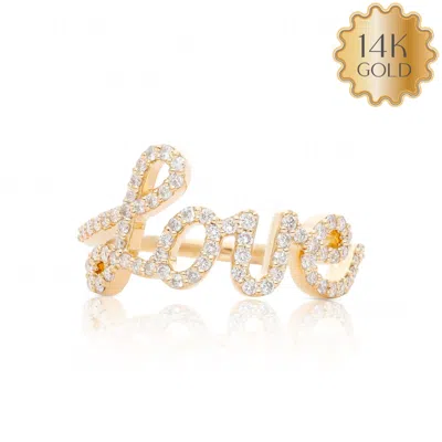 Pre-owned J.o.n 14k Gold 0.40 Ct Natural Diamond Love Ring Anniversary Wedding-jewelzofny In White