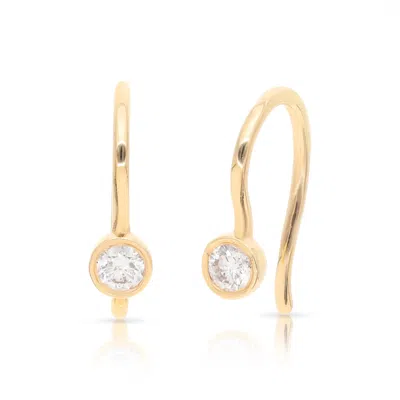Pre-owned J.o.n 14k Gold Genuine Bezel Diamond Studs Fine Jewelry Earrings In White/colorless