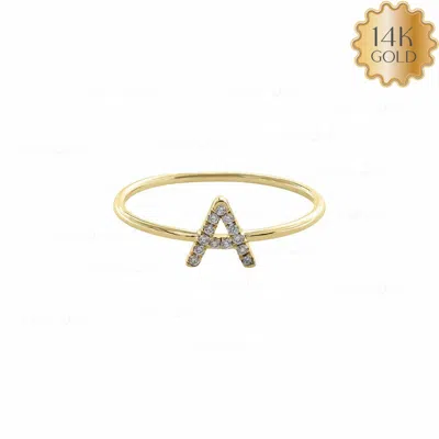 Pre-owned J.o.n 14k Gold Natural Diamond Name Initials Personalised Ring-jewelzofny In White