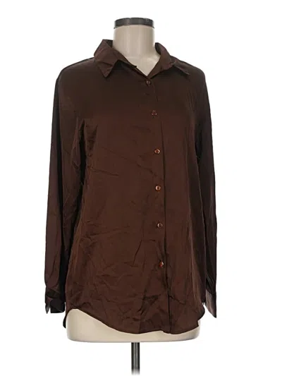 Pre-owned Jon & Anna Long Sleeve Blouse In Brown