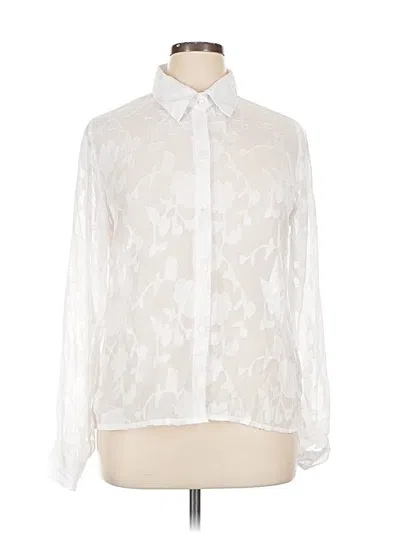 Pre-owned Jon & Anna Long Sleeve Blouse In White