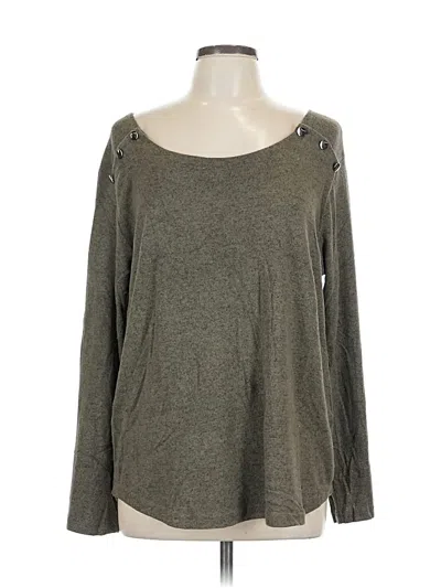 Pre-owned Jon & Anna Long Sleeve Top Gray Boatneck Tops