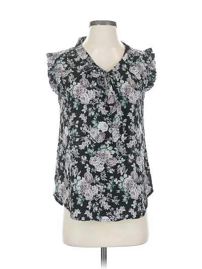 Pre-owned Jon & Anna Short Sleeve Blouse In Black