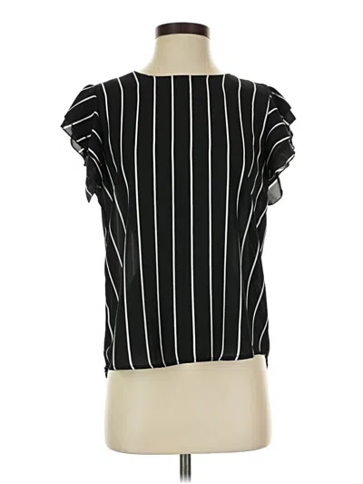 Pre-owned Jon & Anna Short Sleeve Blouse In Black