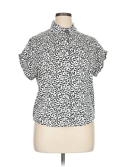 Pre-owned Jon & Anna Short Sleeve Blouse In Silver
