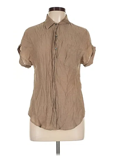 Pre-owned Jon & Anna Short Sleeve Blouse In Tan