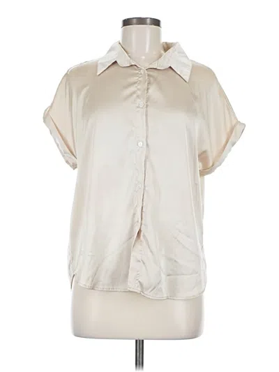 Pre-owned Jon & Anna Short Sleeve Blouse In White
