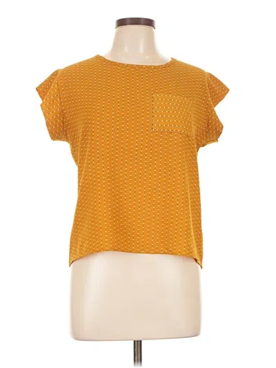 Pre-owned Jon & Anna Short Sleeve Top Orange Square Neckline Tops