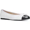 Jon Josef Belle Quilted Ballerina Flat In White/black Combo