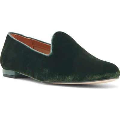 Jon Josef Gatsby Bow Velvet Venetian Loafer In Linda Green