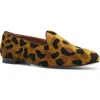 Jon Josef Gatsby Bow Velvet Venetian Loafer In Leopard Tapestry
