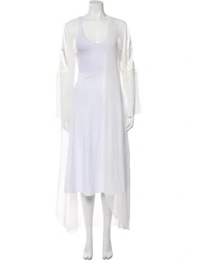 Pre-owned Jon Quil By Diane Samandi One-shoulder Sweater In White