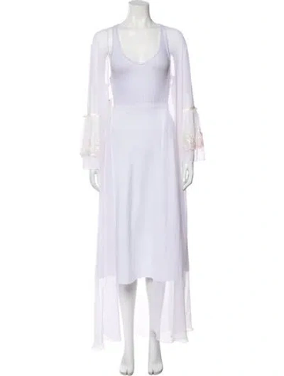 Pre-owned Jon Quil By Diane Samandi Scoop Neck Sweater In White