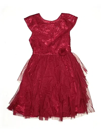 Pre-owned Jona Michelle Kids' Dress In Burgundy