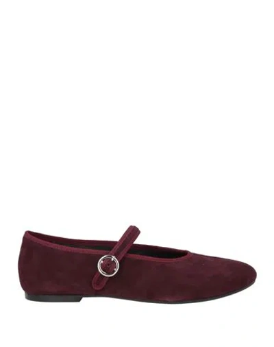 Jonak Deesse Woman Ballet Flats Burgundy Size 9 Leather In Red