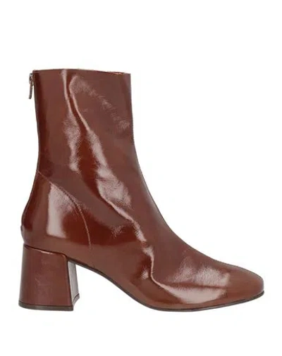 Jonak Denonie Woman Ankle Boots Brown Size 9 Leather