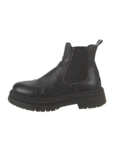Pre-owned Jonak Leather Chelsea Boots In Black