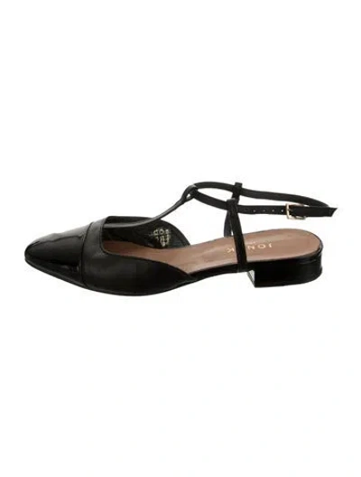 Pre-owned Jonak Leather Flats In Black