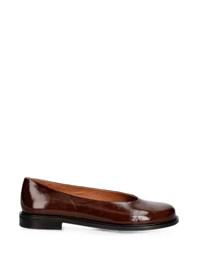 Jonak Paris Daurelia Leather Ballet Flats In Brown
