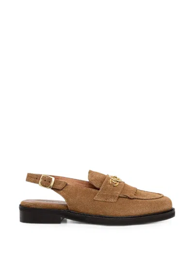 Jonak Paris Delphy Fringed Horsebit Loafers In Brown