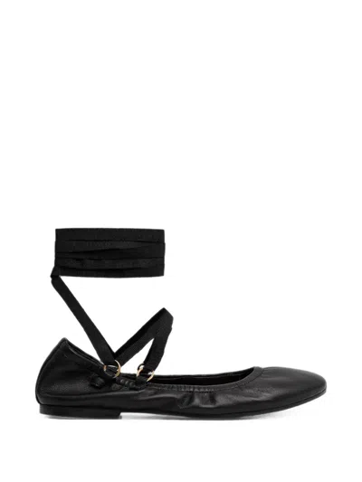 Jonak Paris Desireuse Lace-up Ballet Flats In Black