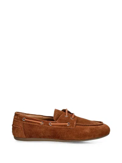 Jonak Paris Lacie Lace-up Suede Loafers In Brown