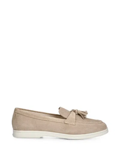 Jonak Paris Nuit Tassel-detail Suede Loafers In Neutral