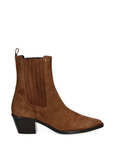 Jonak Paris Suede Ankle Boots In Braun