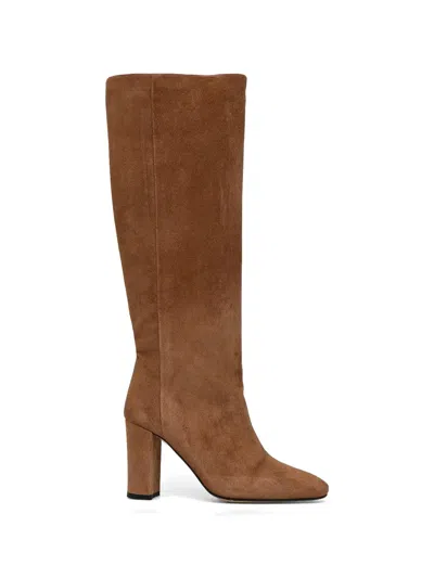 Jonak Paris Suede Block-heel Boots In Brown